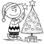 coloriage Charlie Brown Noël à imprimer pdf