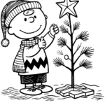 coloriage Charlie Brown Noël à imprimer pour enfant de 6 ans