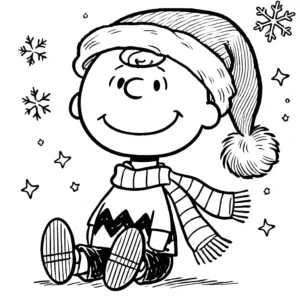 coloriage Charlie Brown Noël d