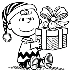 coloriage Charlie Brown Noël d