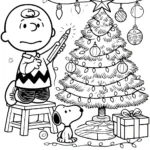 coloriage Charlie Brown Noël gratuit pour enfants