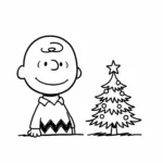 coloriage Charlie Brown et le petit sapin de Noël d