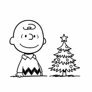 coloriage Charlie Brown et le petit sapin de Noël d