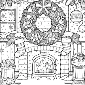 coloriage Couronne de Noël pour primaire