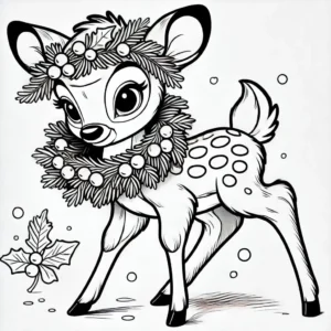 coloriage Couronne de Noël de pour enfants