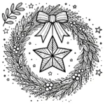 coloriage Couronne de Noël a imprimer gratuitement