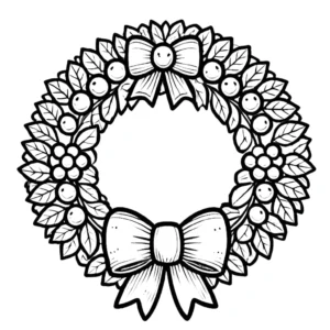 coloriage Couronne de Noël à imprimer pour enfant de 8 ans