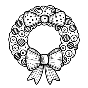coloriage Couronne de Noël pour enfants à télécharger