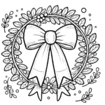 coloriage Couronne de Noël gratuit en ligne
