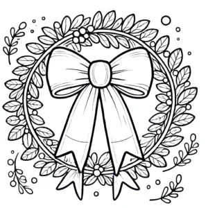 coloriage Couronne de Noël gratuit en ligne