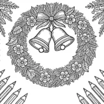 image pour coloriage Couronne de Noël enfant