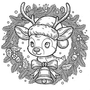 coloriage Couronne de Noël pour enfant de 3 ans