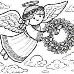coloriage Couronne de Noël de pour enfants