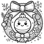 télécharger coloriage Couronne de Noël gratuit