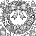 coloriage Couronne de Noël en ligne