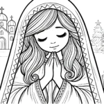 coloriage Crèche de Noël pour enfants à imprimer