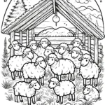 coloriage Crèche de Noël à imprimer