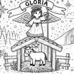 image pour coloriage Crèche de Noël enfant