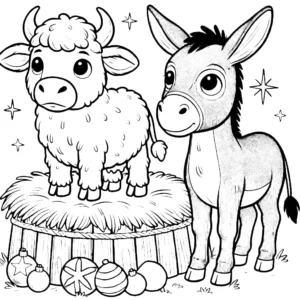 imprimer coloriage Crèche de Noël