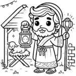 coloriage Crèche de Noël et dessin a imprimer