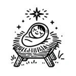 coloriage Crèche de Noël de pour enfants