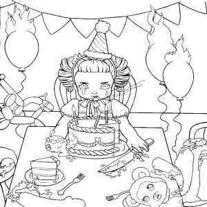 image de coloriage Cry Baby pour enfant