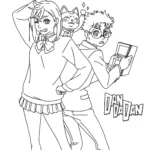 coloriage Dandadan a colorier en ligne gratuitement