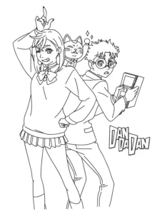 coloriage Dandadan a colorier en ligne gratuitement