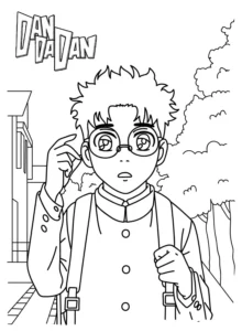 coloriage Dandadan pour enfants