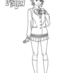 coloriage Dandadan et decoupage a imprimer gratuit