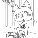 coloriage Dandadan à imprimer pour enfant de 4 ans