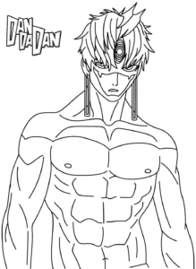 coloriage Dandadan pour enfant de 8 ans