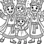 imprimer coloriage Épiphanie pour enfant