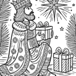 coloriage Épiphanie pour enfant à imprimer