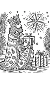 coloriage Épiphanie pour enfant à imprimer