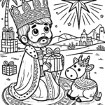 coloriage Épiphanie pour enfant de 3 ans
