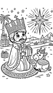 coloriage Épiphanie pour enfant de 3 ans