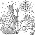 coloriage Épiphanie à imprimer pour enfant de 7 ans