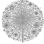 coloriage Feu D’artifice à imprimer pdf
