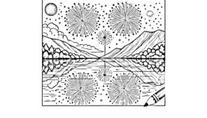 coloriage Feu D’artifice gratuit pour enfants