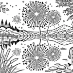 coloriage Feu D’artifice pour enfants