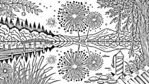 coloriage Feu D’artifice pour enfants
