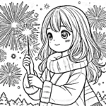 coloriage Feu D’artifice pour enfants