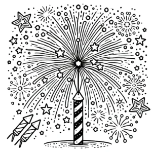 coloriage Feu D’artifice pour enfants