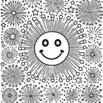 coloriage Feu D’artifice gratuit à imprimer