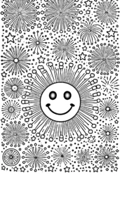 coloriage Feu D’artifice gratuit à imprimer