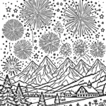 coloriage Feu D’artifice à imprimer pour enfant de 3 ans