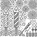 coloriage Feu D’artifice gratuit pour enfants