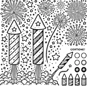 coloriage Feu D’artifice gratuit pour enfants