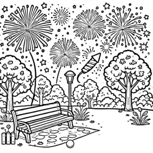 coloriage Feu D’artifice à imprimer a4